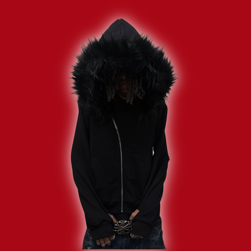 Sixxo - Fur Lined French Terry Coyote Zip-Up