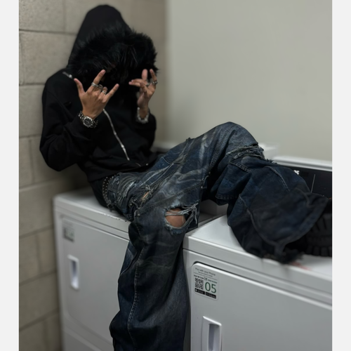 Sixxo - Fur Lined French Terry Coyote Zip-Up